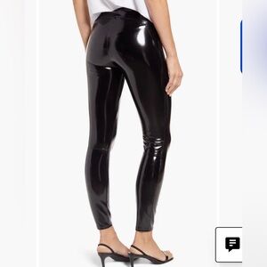 High-Shine Black Faux Patent Leather Leggings - Women Pants & Jumpsuits